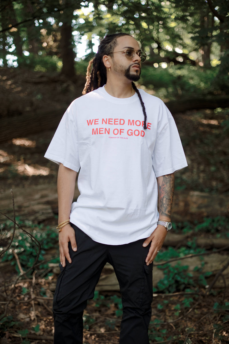 MEN OF GOD PREMIUM OVERSIZED TEE - WHITE