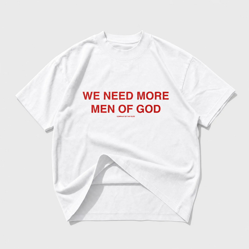 MEN OF GOD PREMIUM OVERSIZED TEE - WHITE